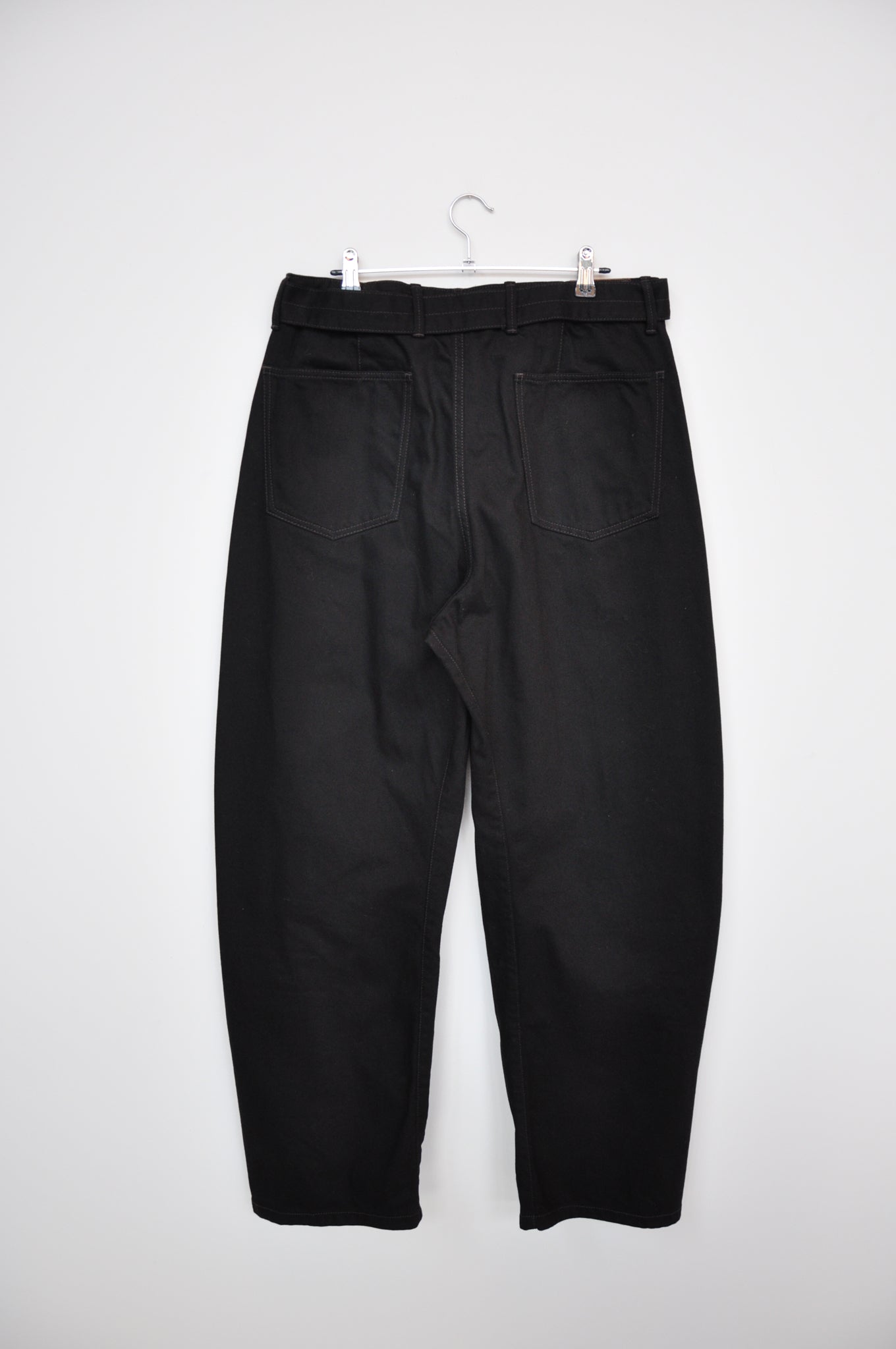 Lemaire Twisted Belted Pants - Black Denim