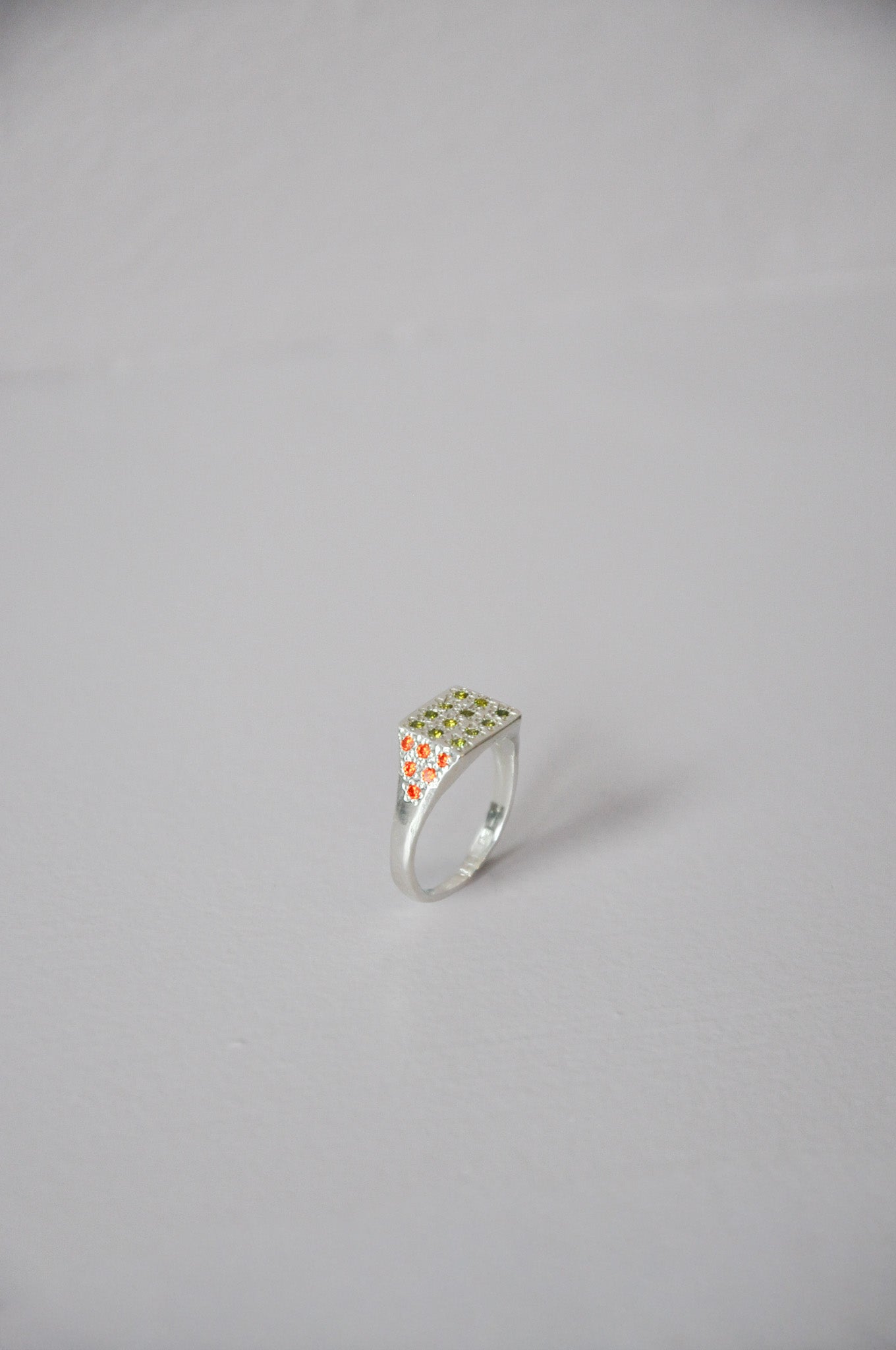 Disco Ring in Silver Blue, Green Multi