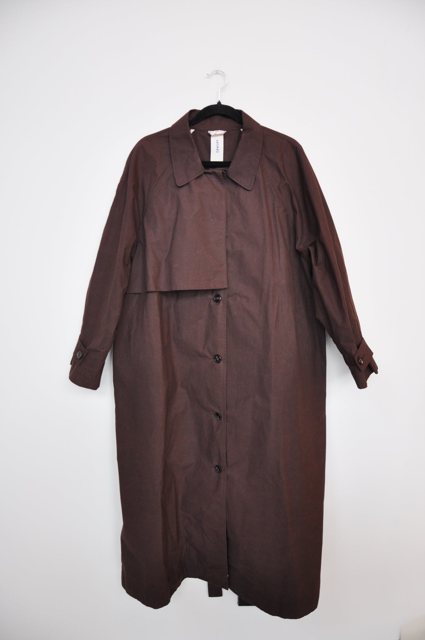 Cawley British Waxed Oilskin Kit Trench - Chocolate