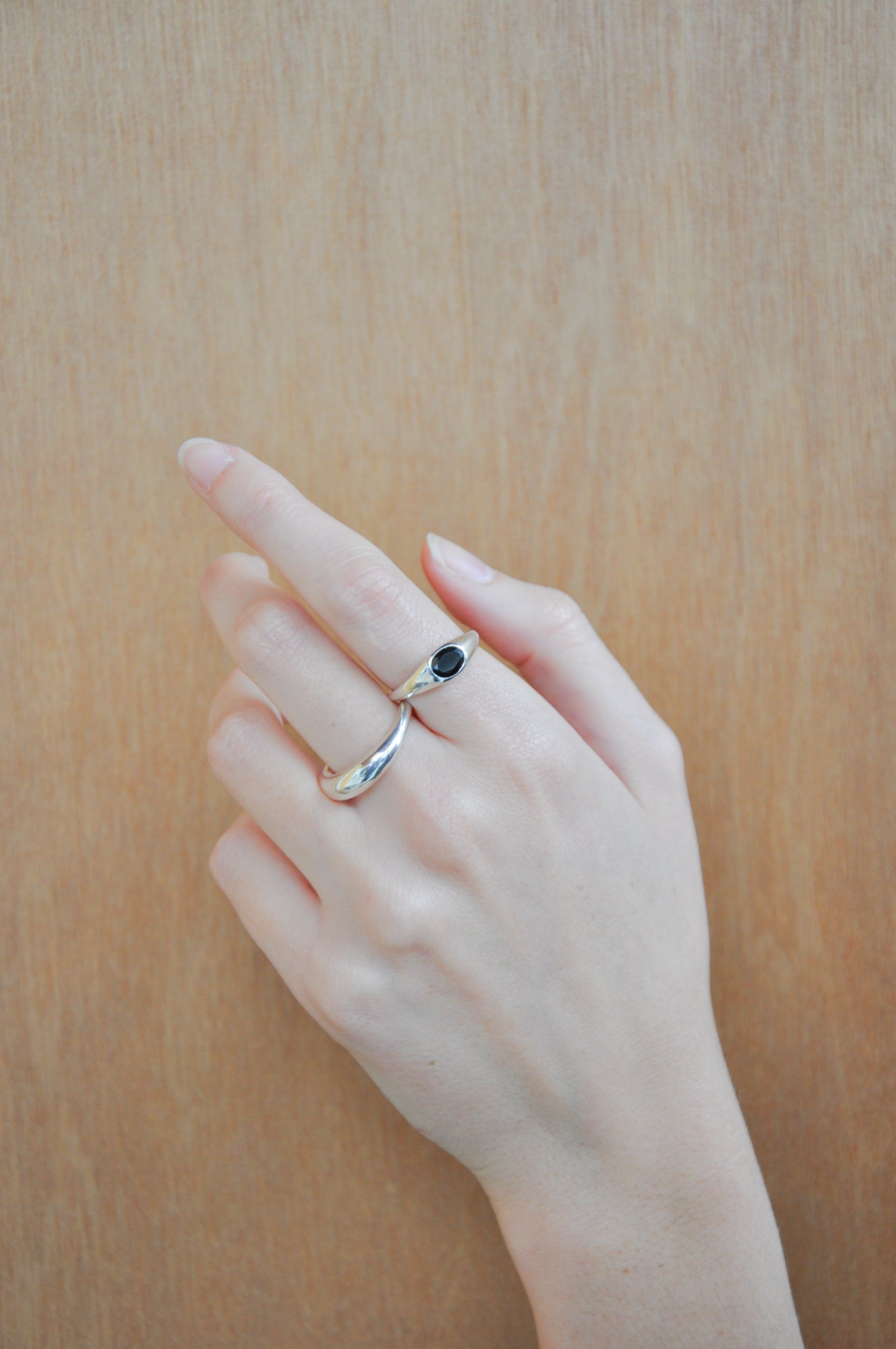 Orbit Ring in Silver & Onyx