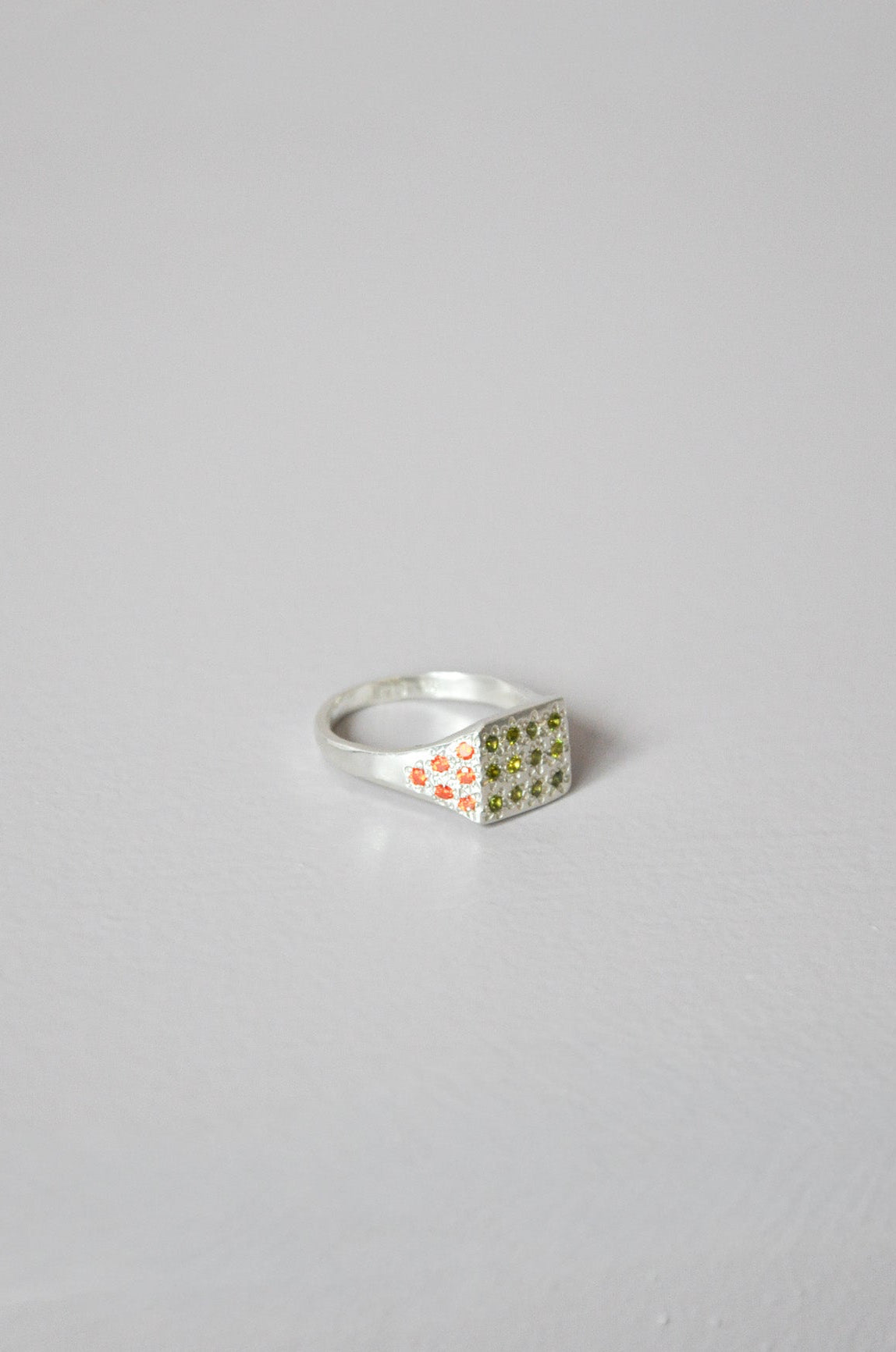 Disco Ring in Silver Blue, Green Multi