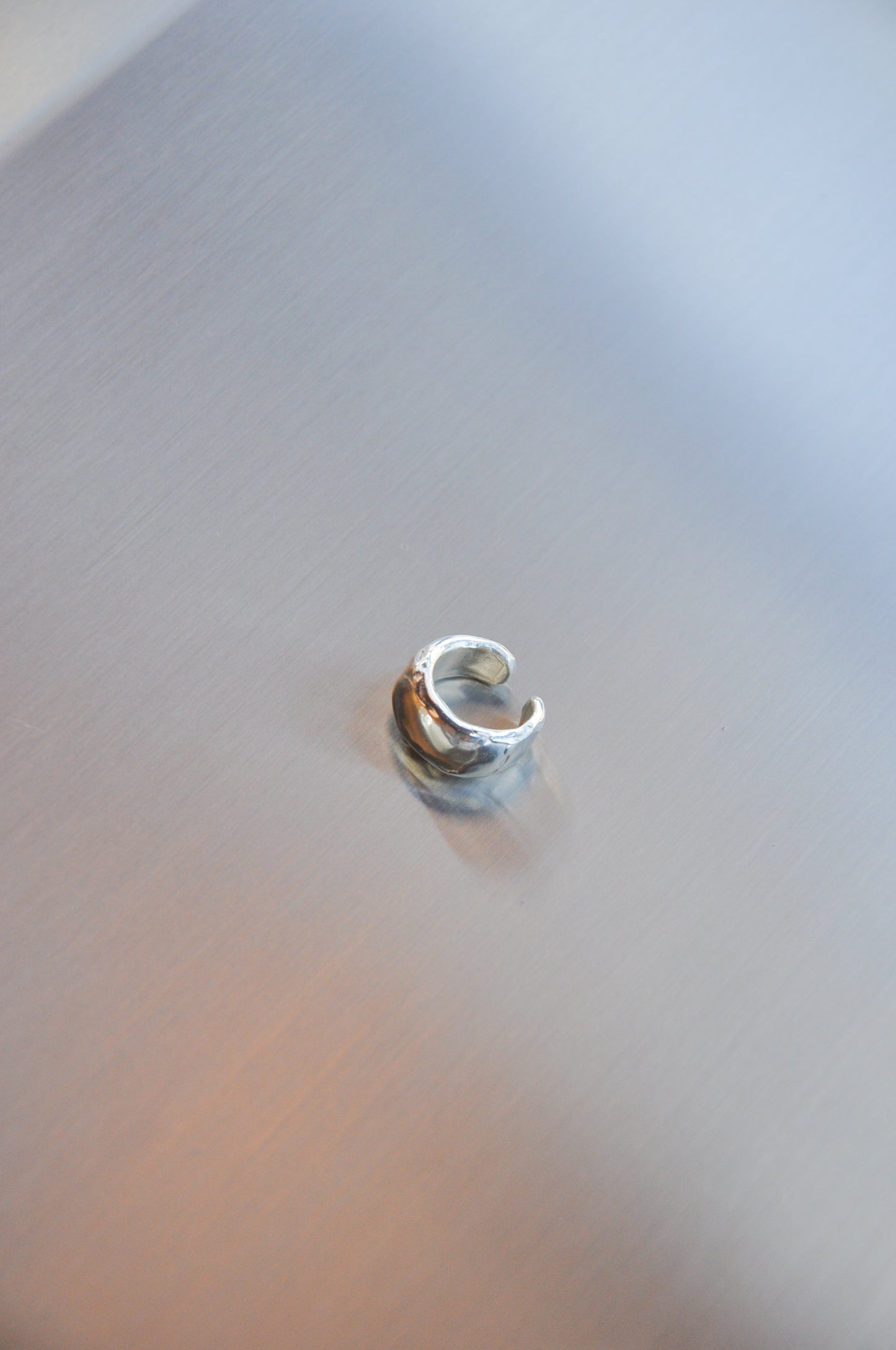 Molten Ear Cuff in Silver