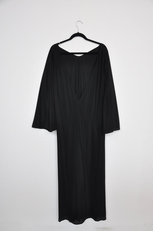 Gloria Silk Backless Dress - Black