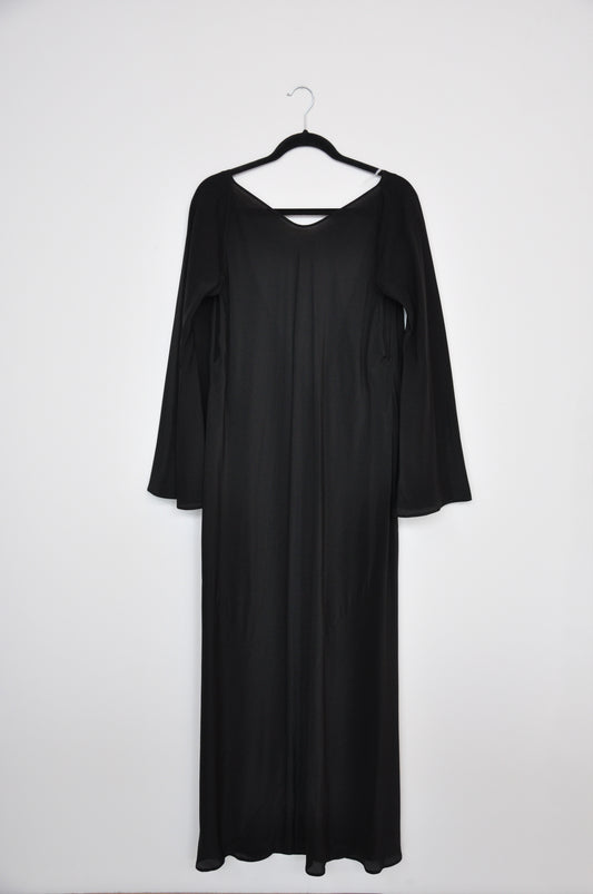 Gloria Silk Backless Dress - Black
