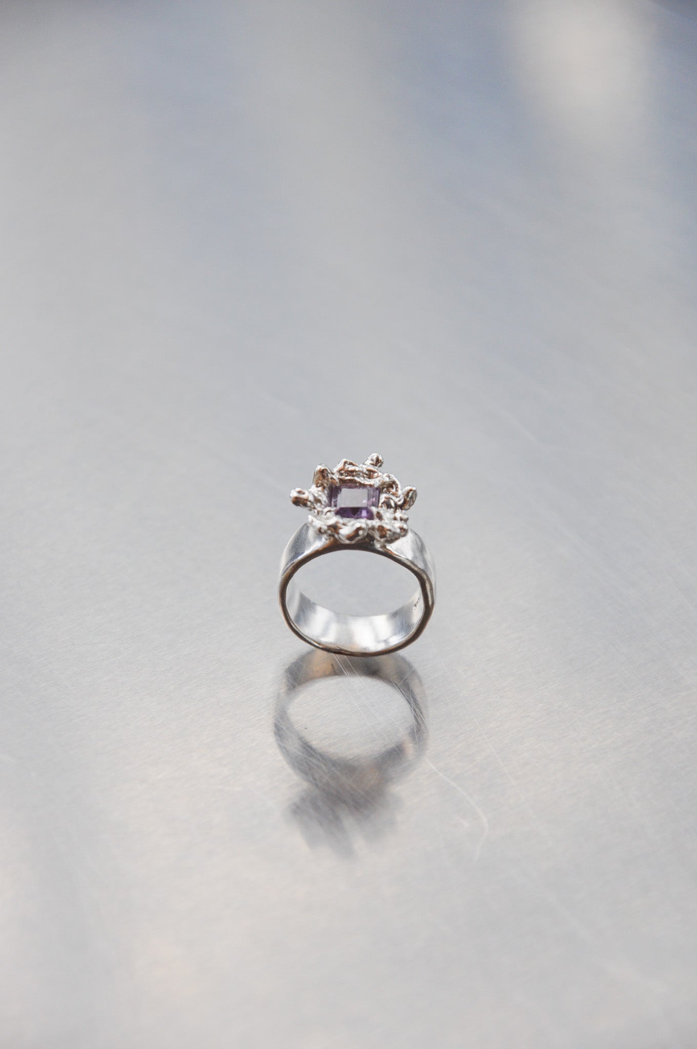 Nest Ring in Silver & Pink Amethyst