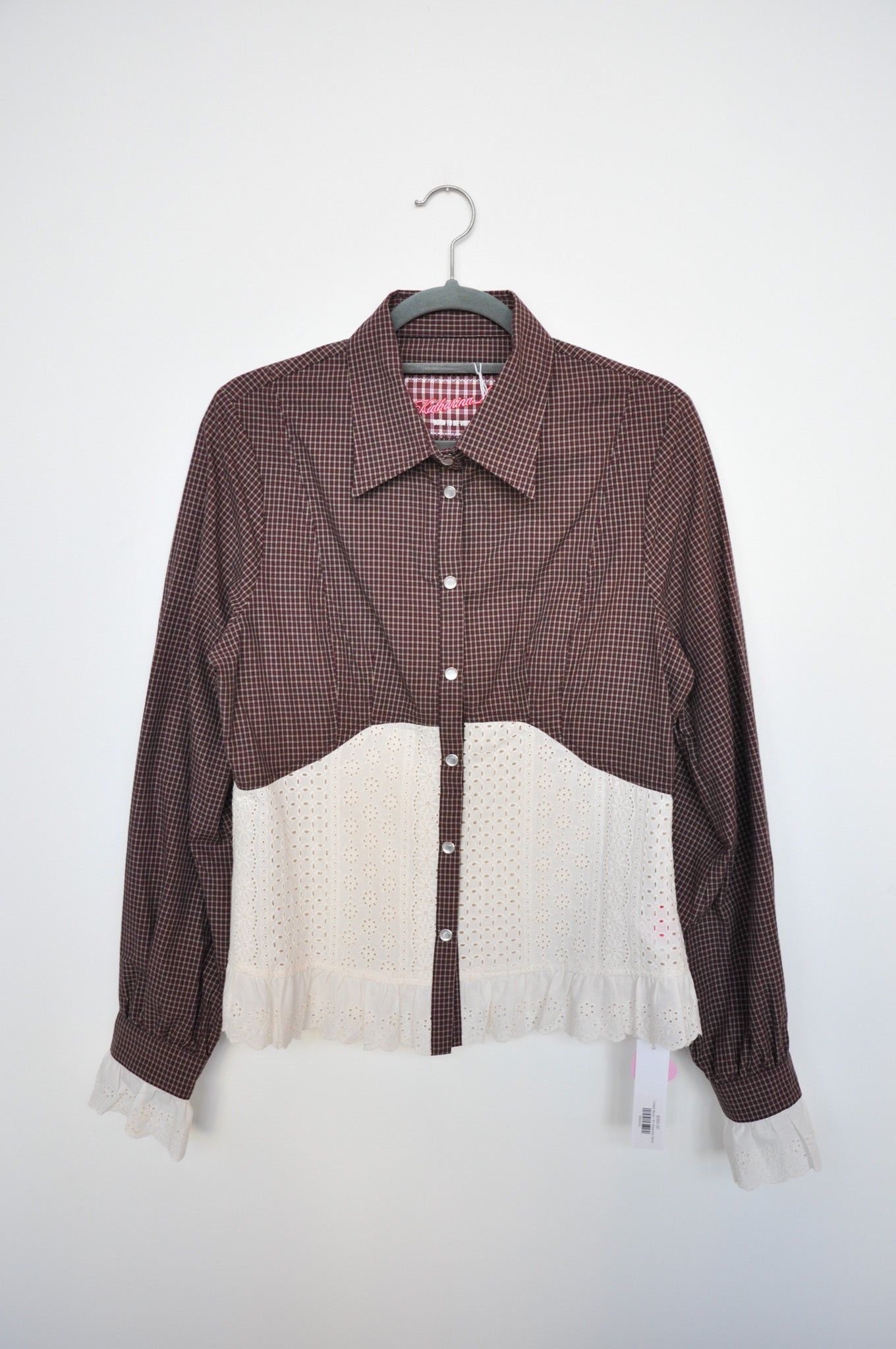 Katharina Lou Cowgirl Blouse - Burgundy Check