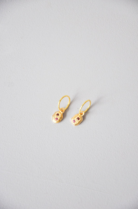 Speckled Earrings in CZ & Gold
