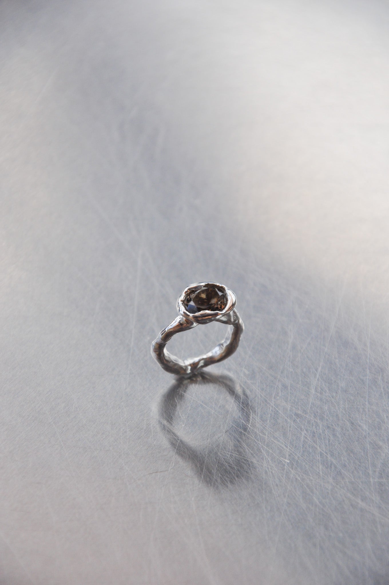 Smoky Quartz Ring in Silver