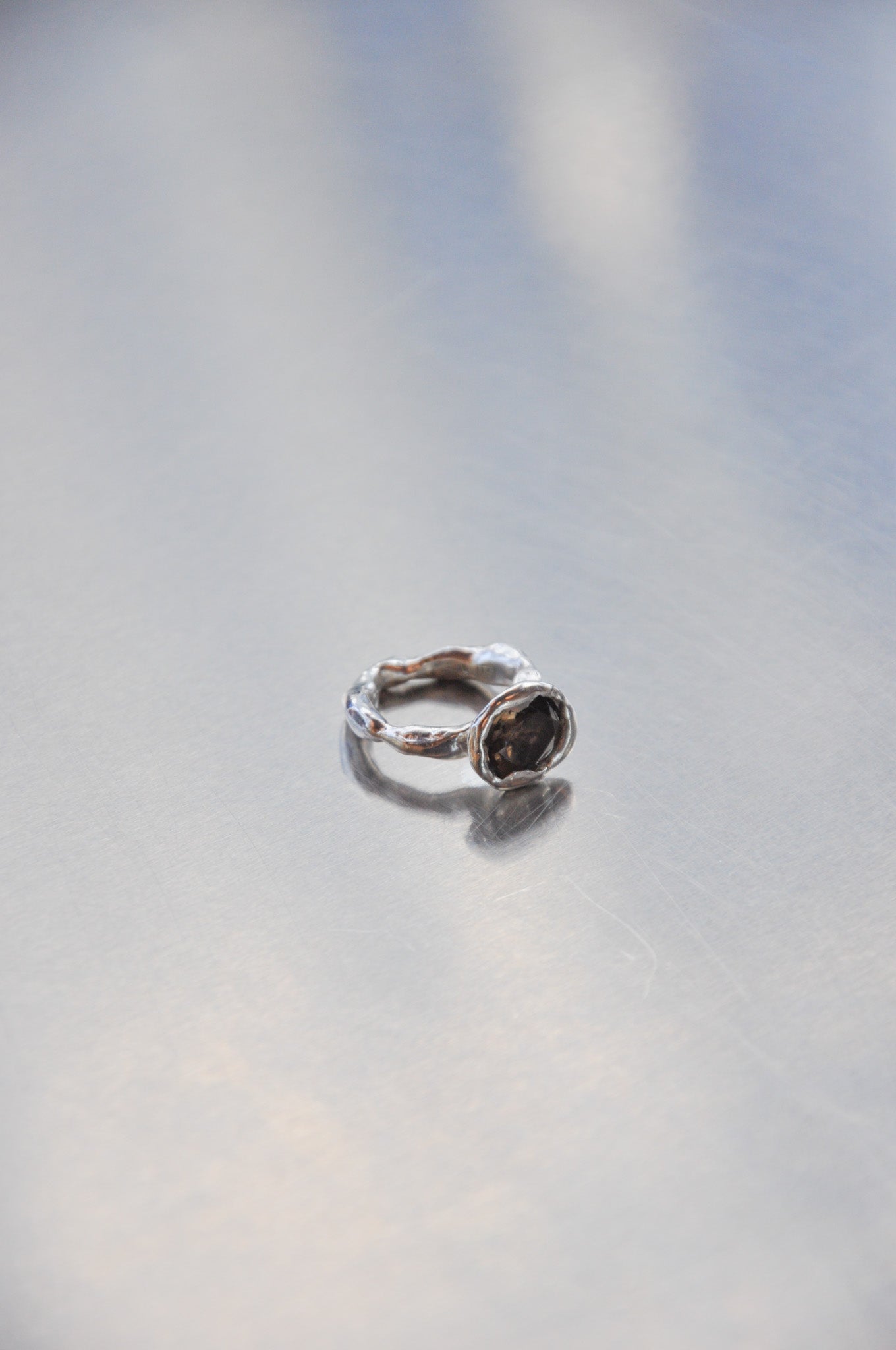 Smoky Quartz Ring in Silver