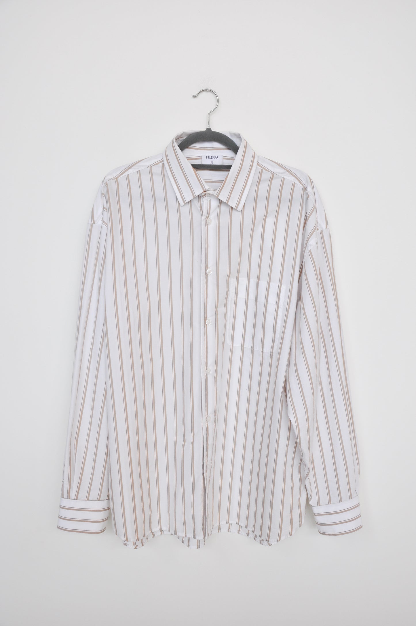 Filippa K Stripe Shirt  - white/brown