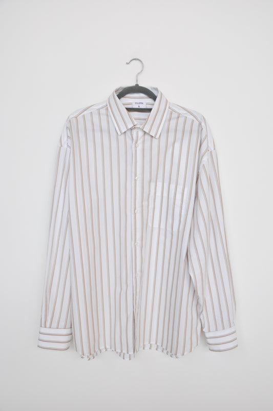 Filippa K Stripe Shirt  - white/brown