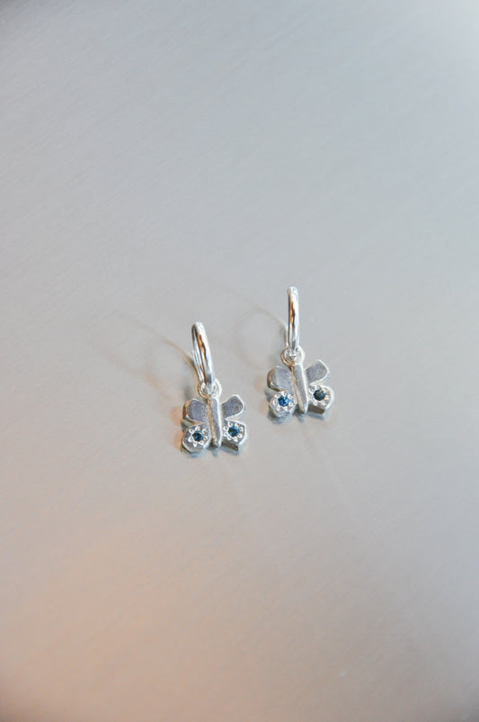 Little Butterfly Earrings in Silver & Topaz