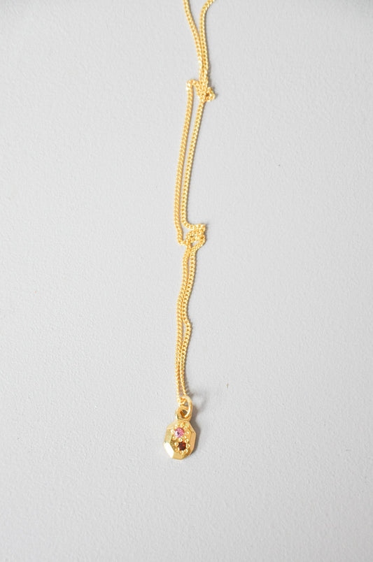 Speckled Necklace in Garnet & Gold