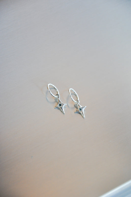 Little Star Earrings in Silver & Topaz