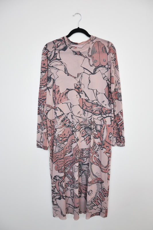 NOM*D Mesh Dress - Pink/Grey Bug Comic