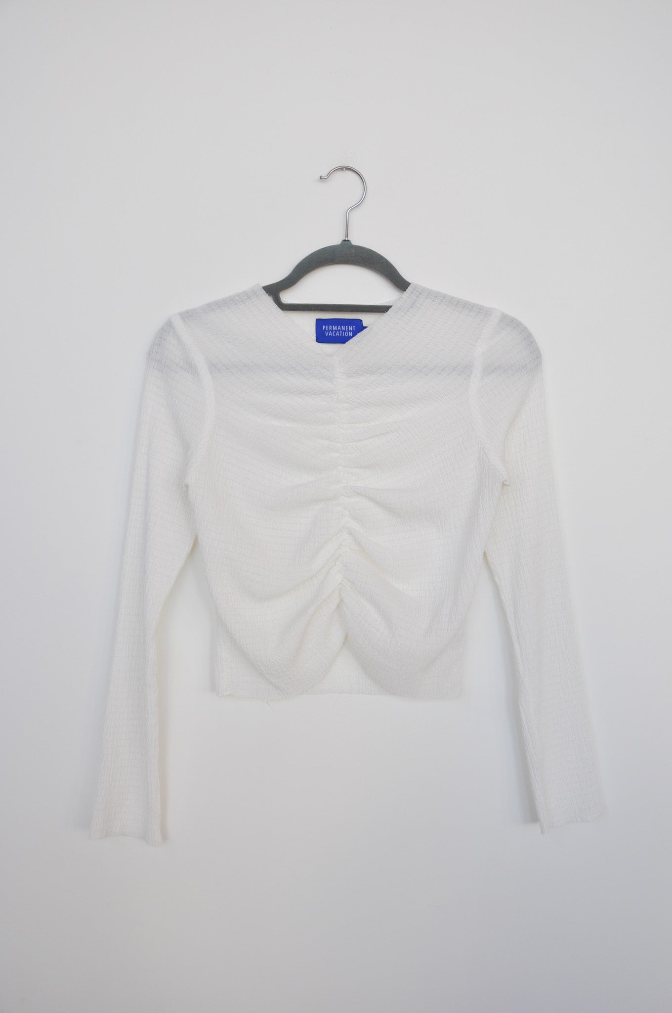 Permanent Vacation Ruched Top - White