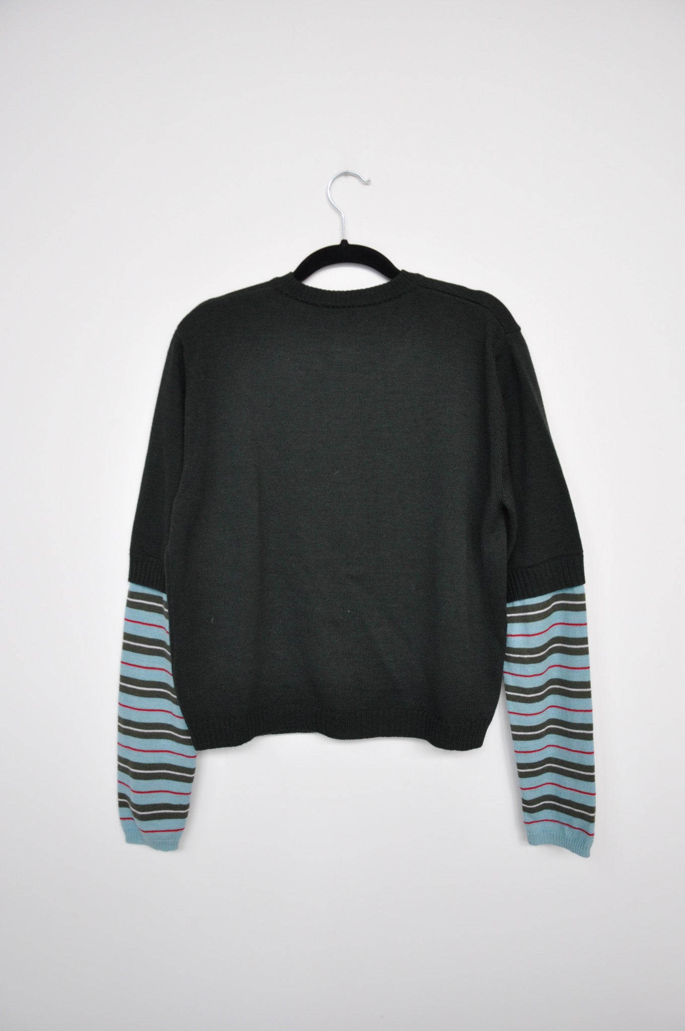 NOM*D Double Sleeve Cardigan - Green/Blue/Red Stripe