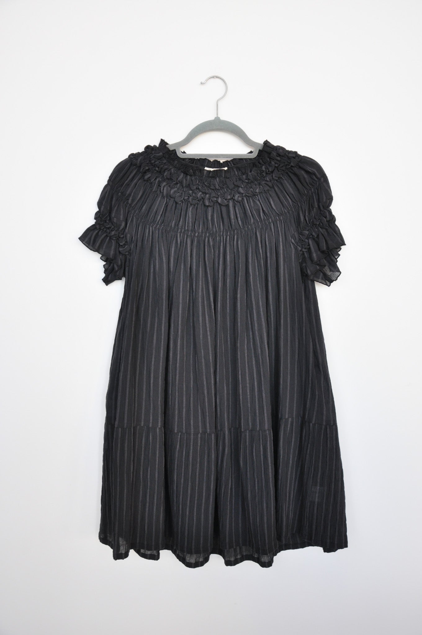 Karen Walker Ruched Mini Dress - Navy stripe