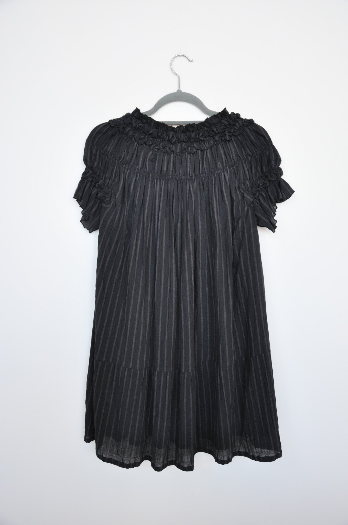 Karen Walker Ruched Mini Dress - Navy stripe