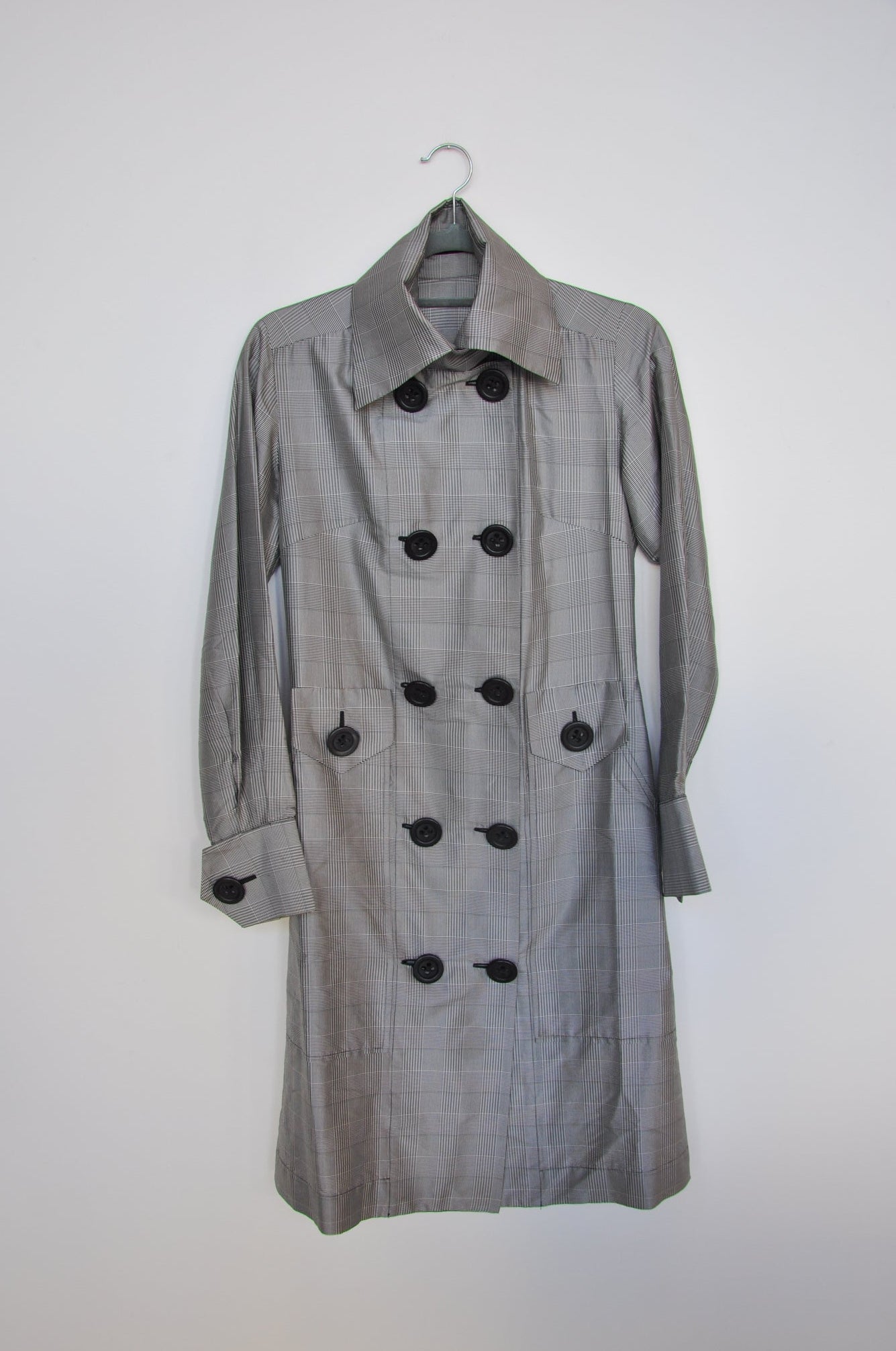Miss Crabb Trench Coat - black/white