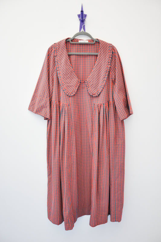 Daylight Moon Gingham Dress - red/navy