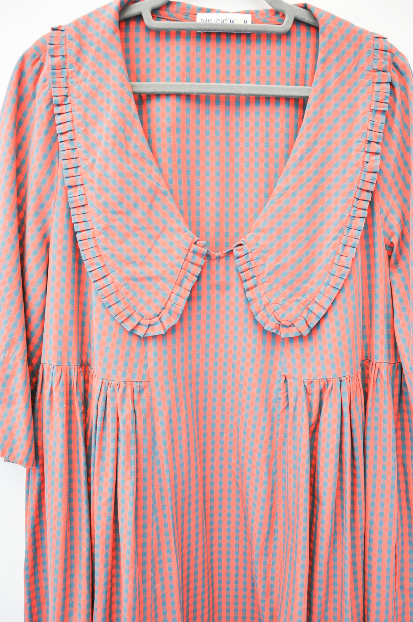 Daylight Moon Gingham Dress - red/navy