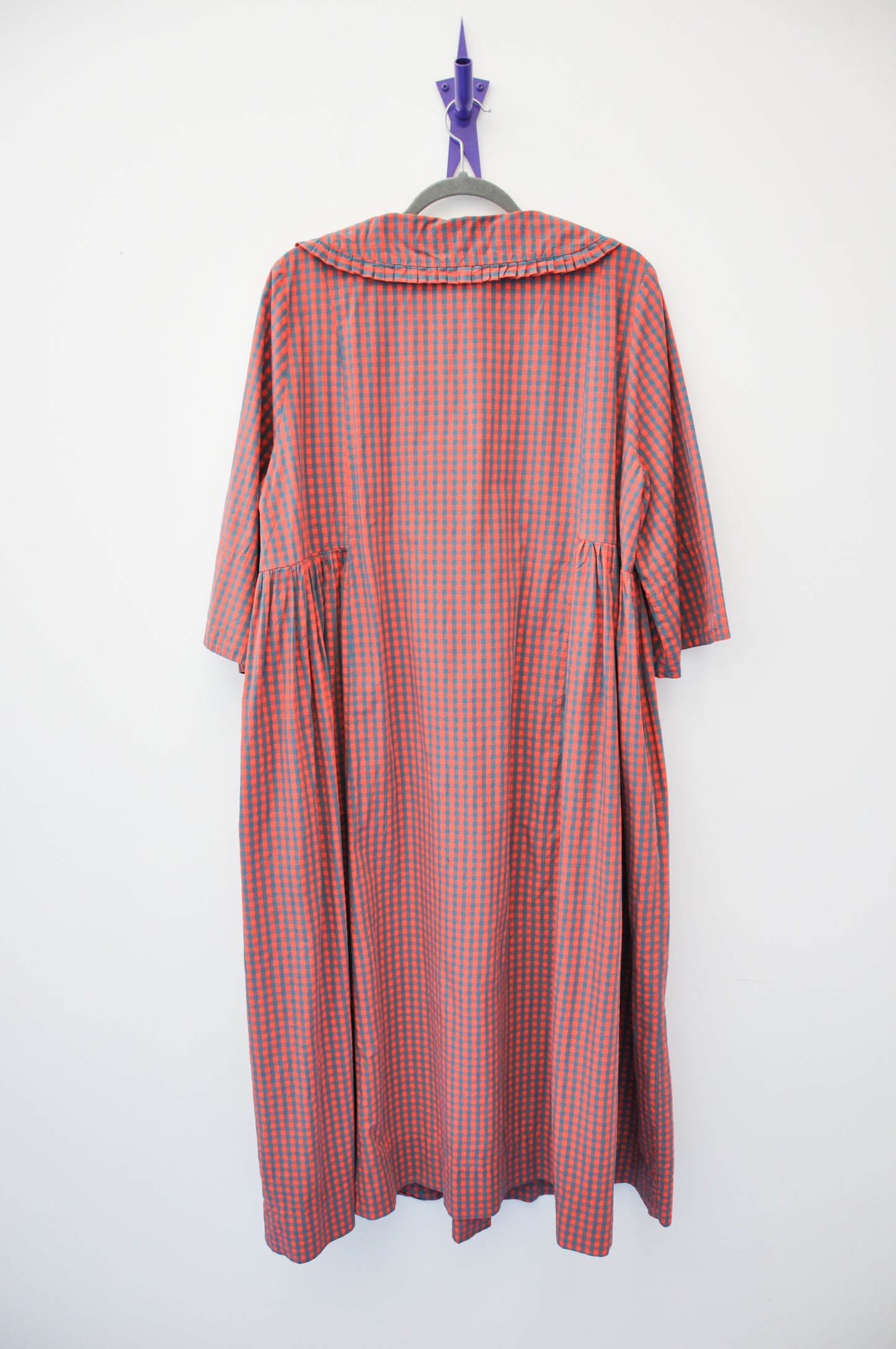 Daylight Moon Gingham Dress - red/navy