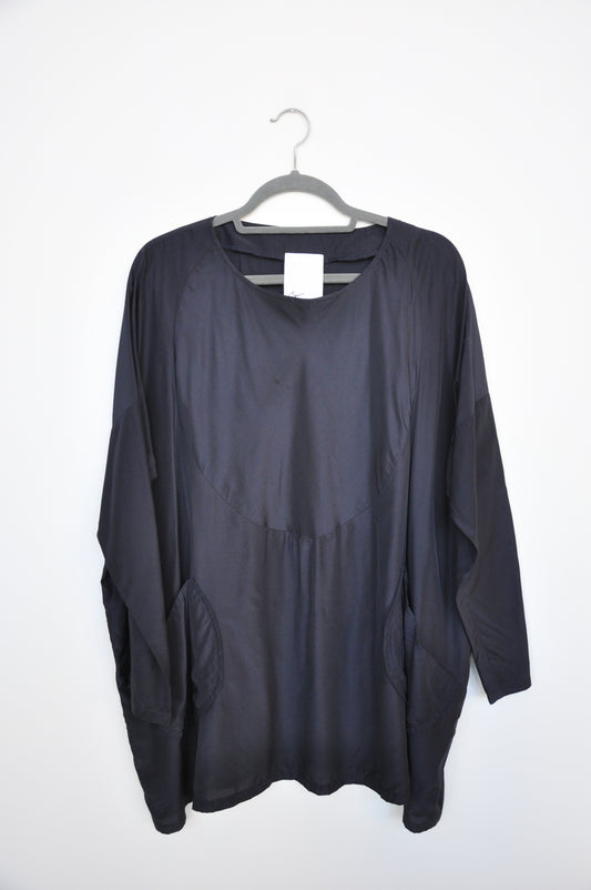 Otsu Silk Top - navy