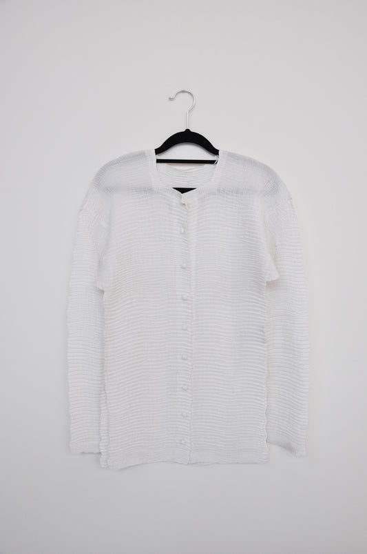 Issey Miyake Pleats Please Cardigan - White