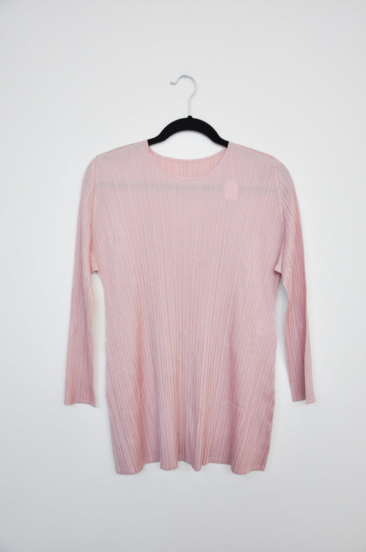 Issey Miyake Pleats Please long Sleeve Top - Blush Pink