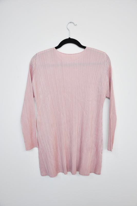 Issey Miyake Pleats Please long Sleeve Top - Blush Pink