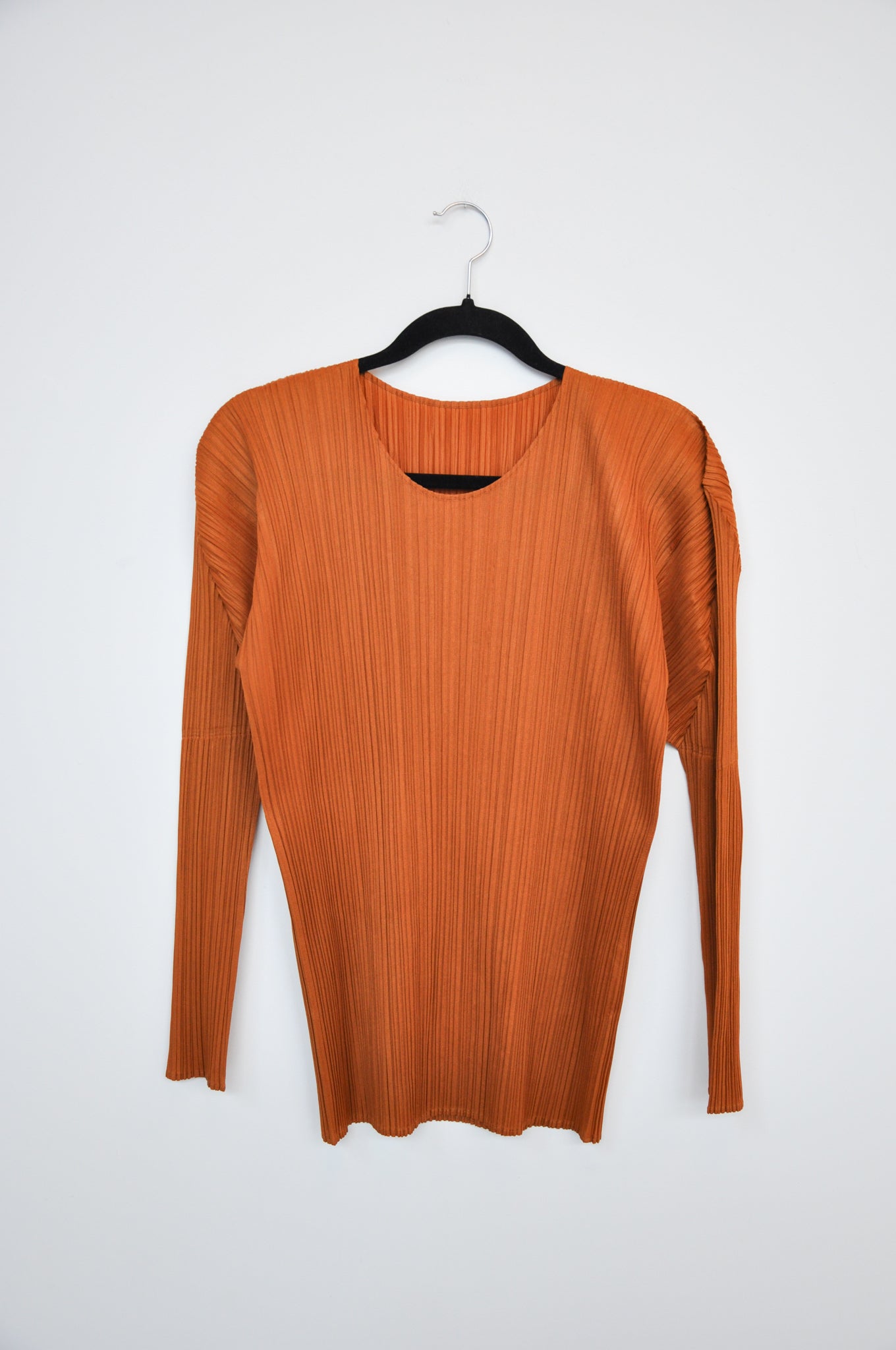 Issey Miyake Pleats Please long Sleeve Top - Burnt Orange