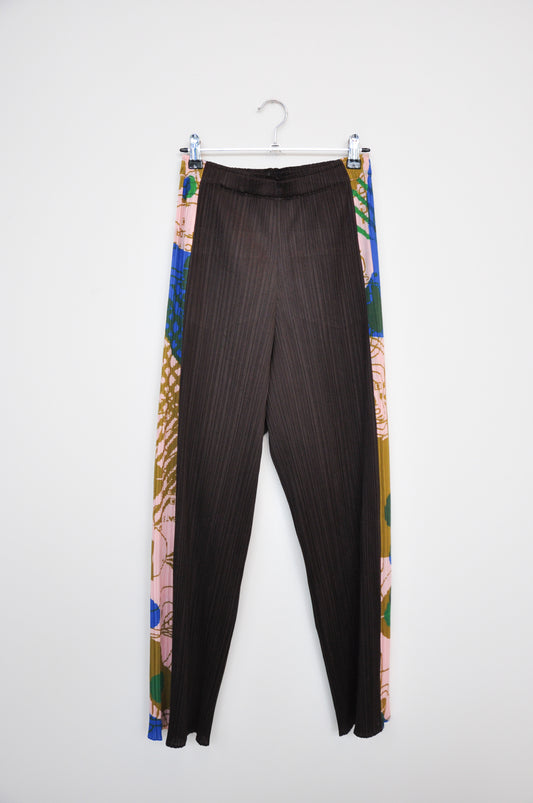 Issey Miyake Pleats Please Trousers -  Brown/ Floral