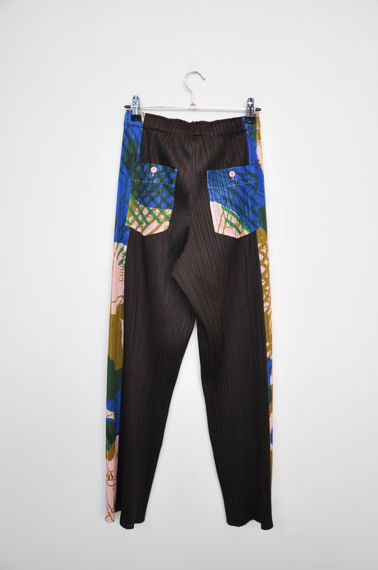 Issey Miyake Pleats Please Trousers -  Brown/ Floral