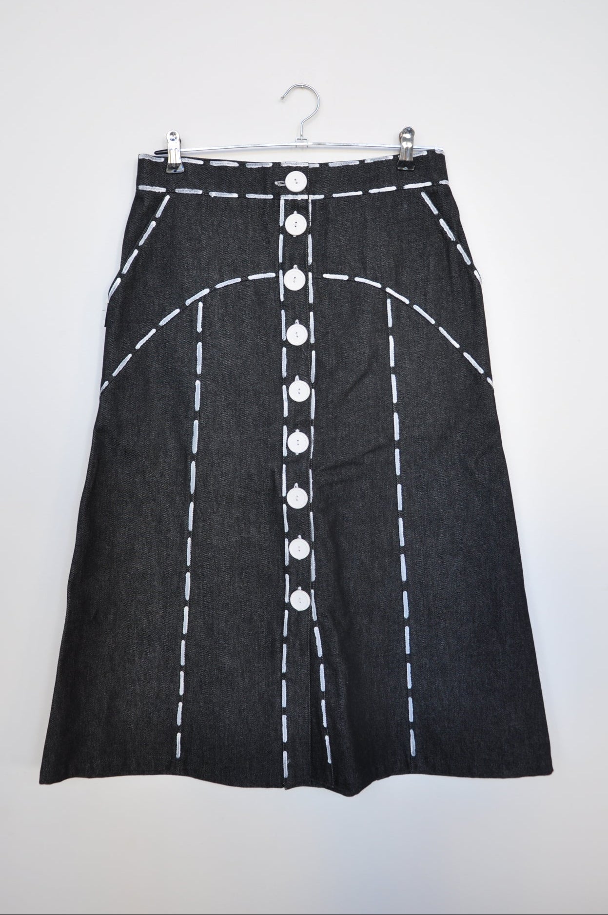 World Denim Skirt - black/white