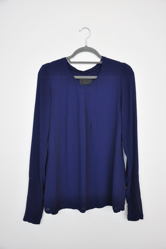Nom D Long Sleeve Mesh Top - navy
