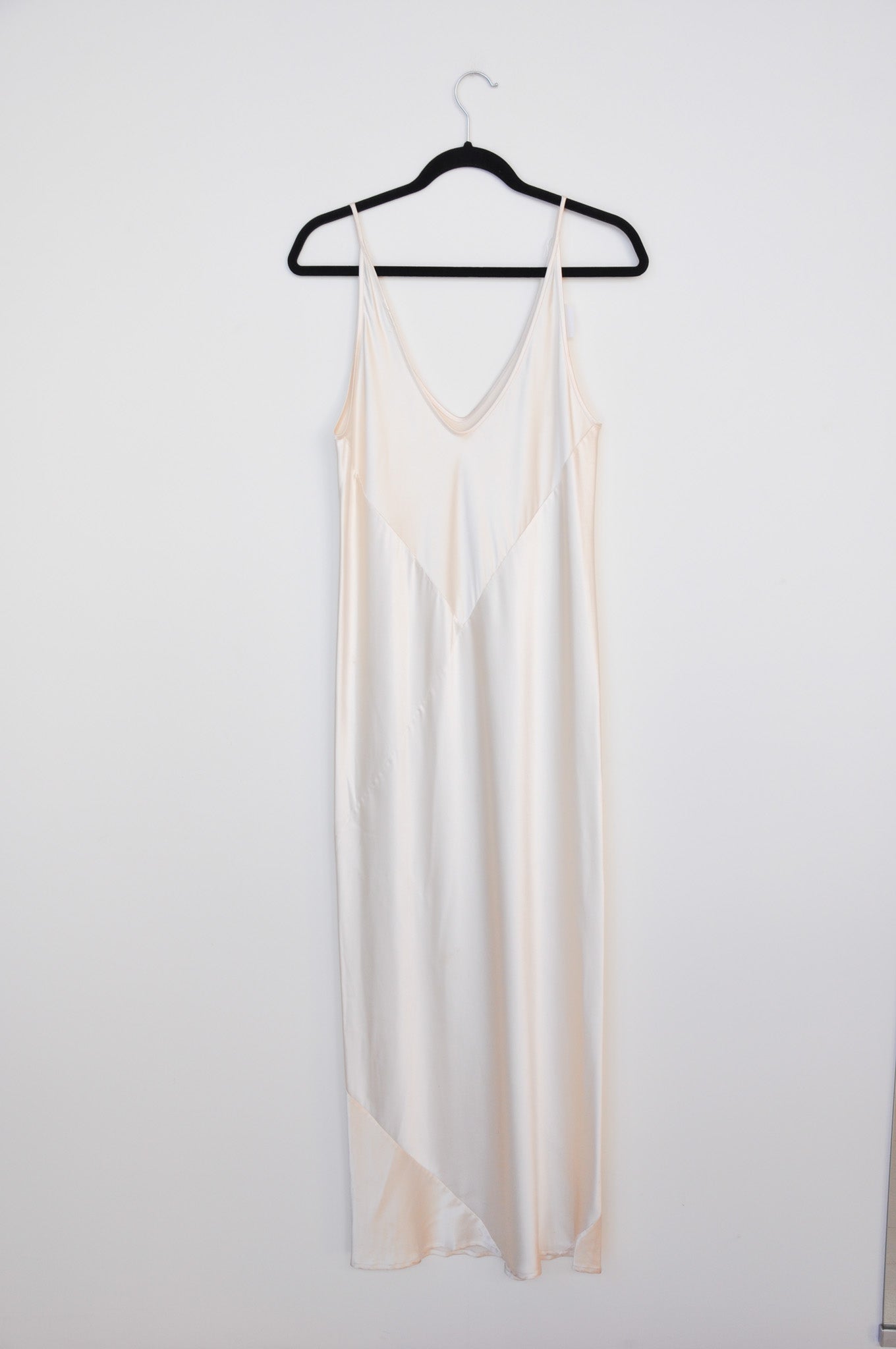 Miss Crabb Bias Cut Silk Slip - Cream