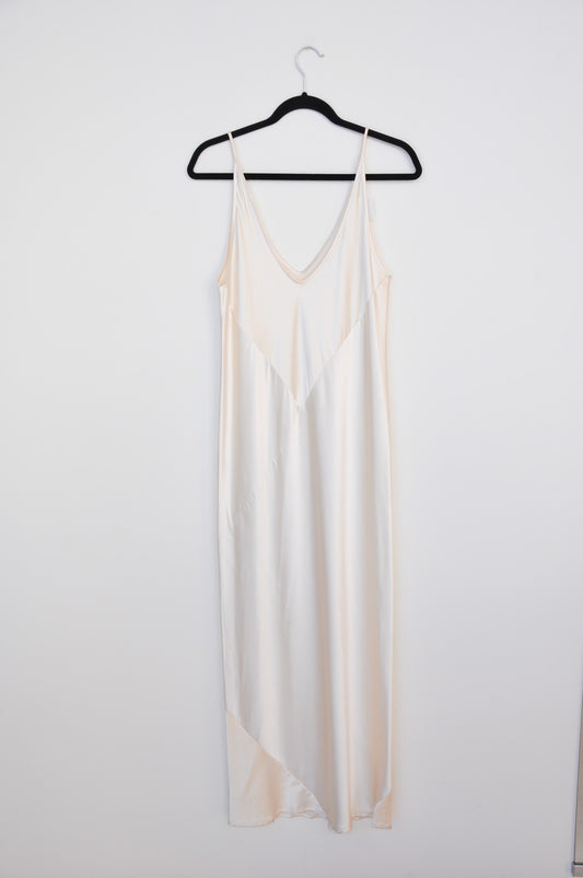 Miss Crabb Bias Cut Silk Slip - Cream