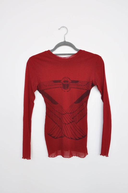 Roisin Dubh  Mesh Top - red