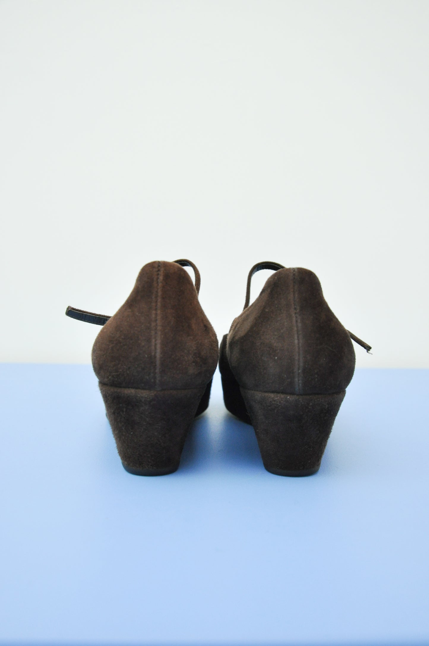 Jil Sander Suede Wedges - chocolate