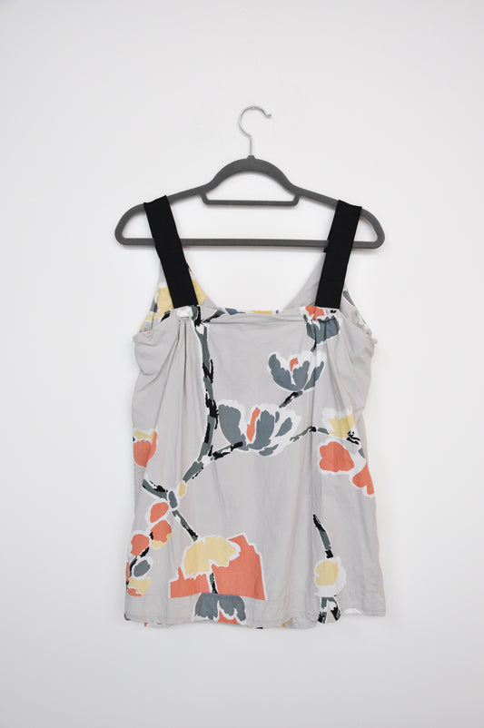 Marni Floral Top - multi grey/yellow/pink