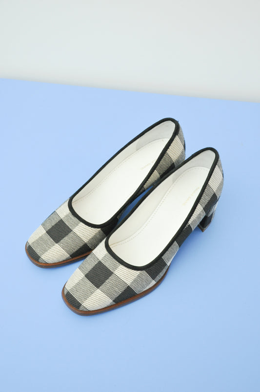 Mansur Gavriel Pumps - black/white check