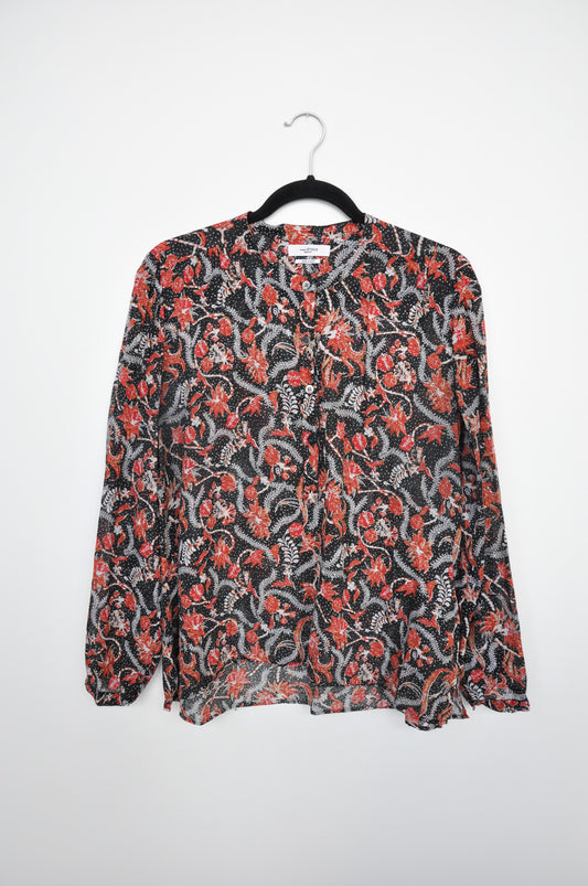 Isabel Marant Étoile Collarless Blouse - Black/Red Floral