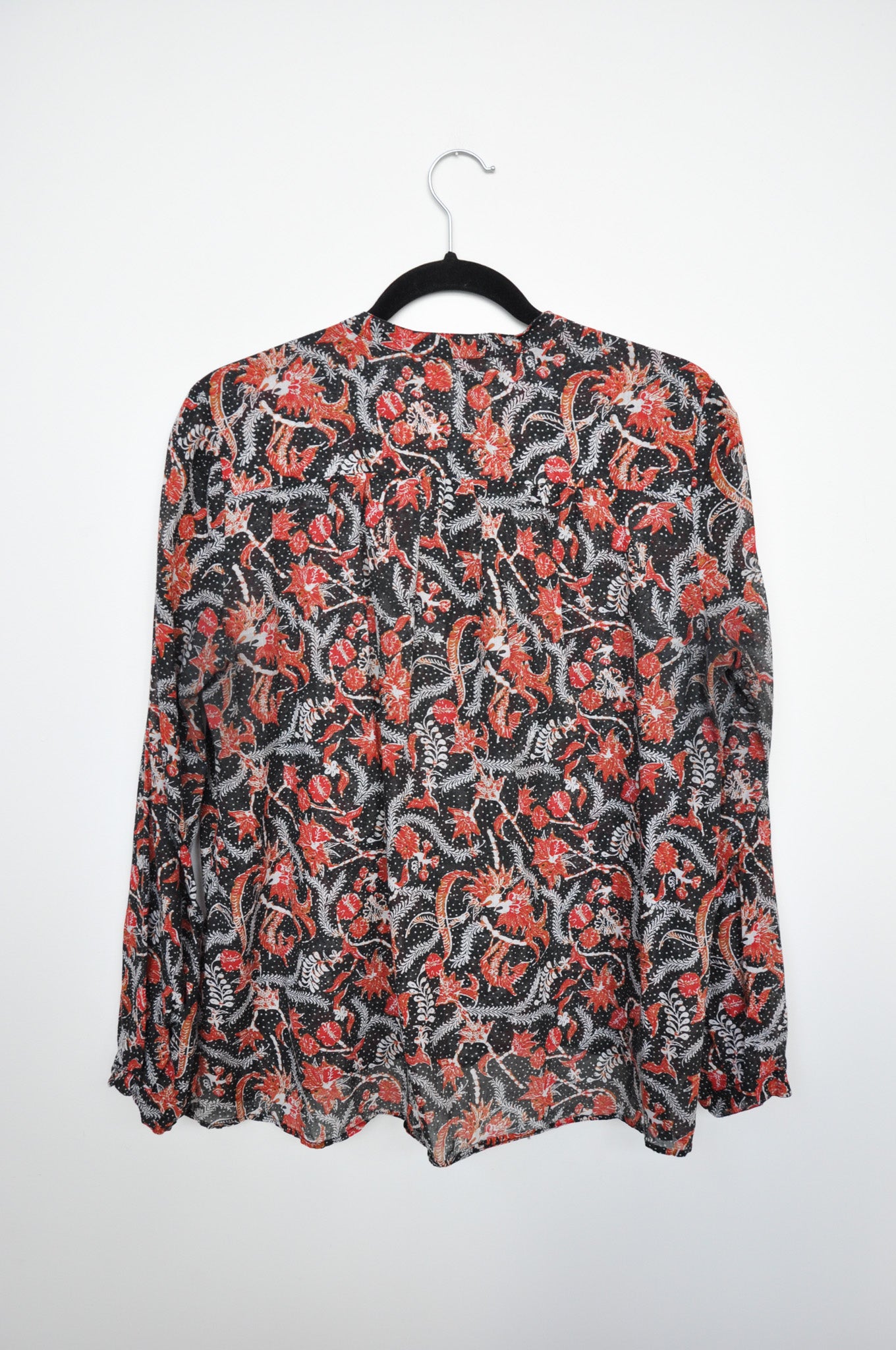 Isabel Marant Étoile Collarless Blouse - Black/Red Floral