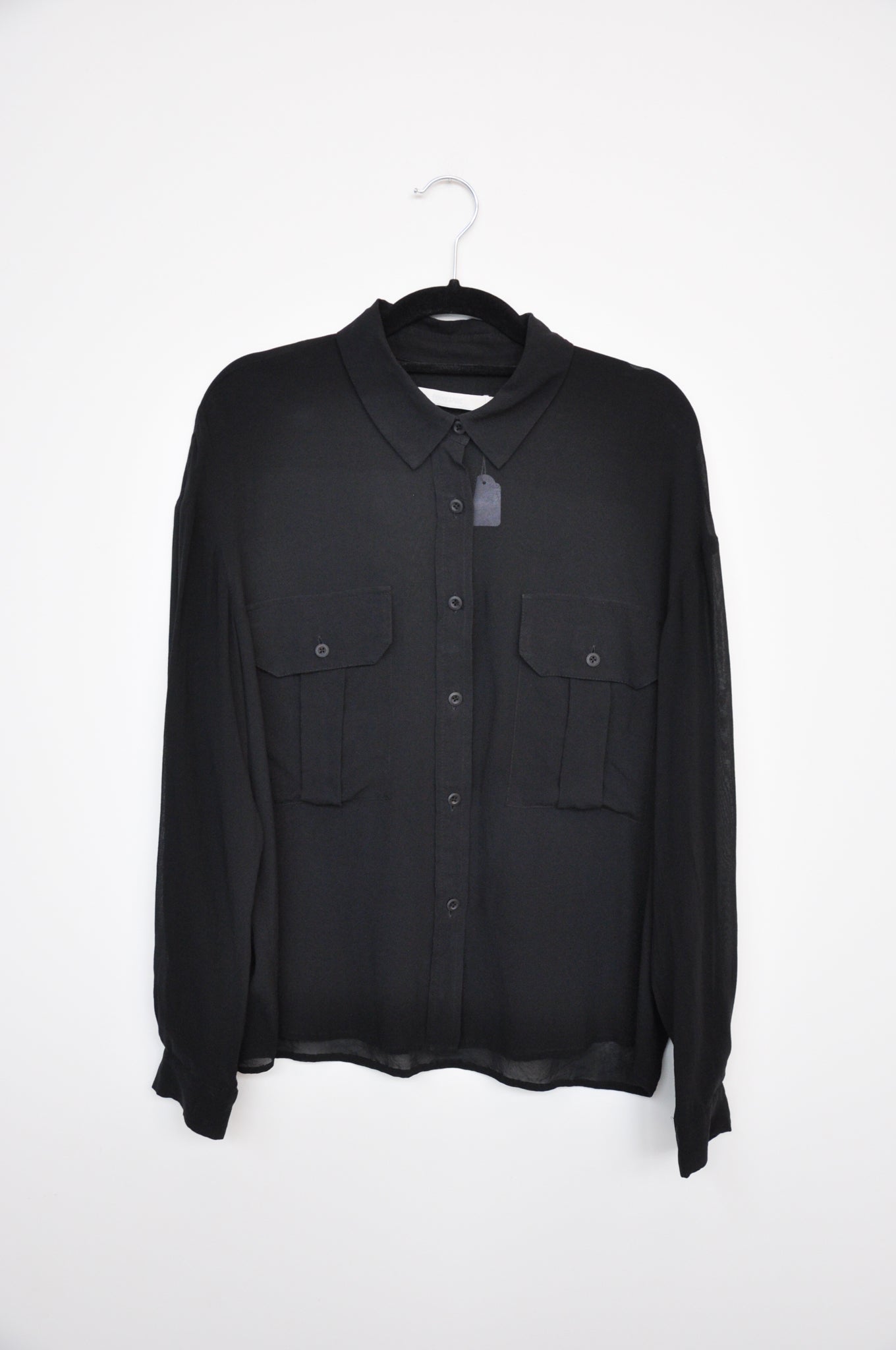 Penny Sage Silk Lycra Shirt - Black