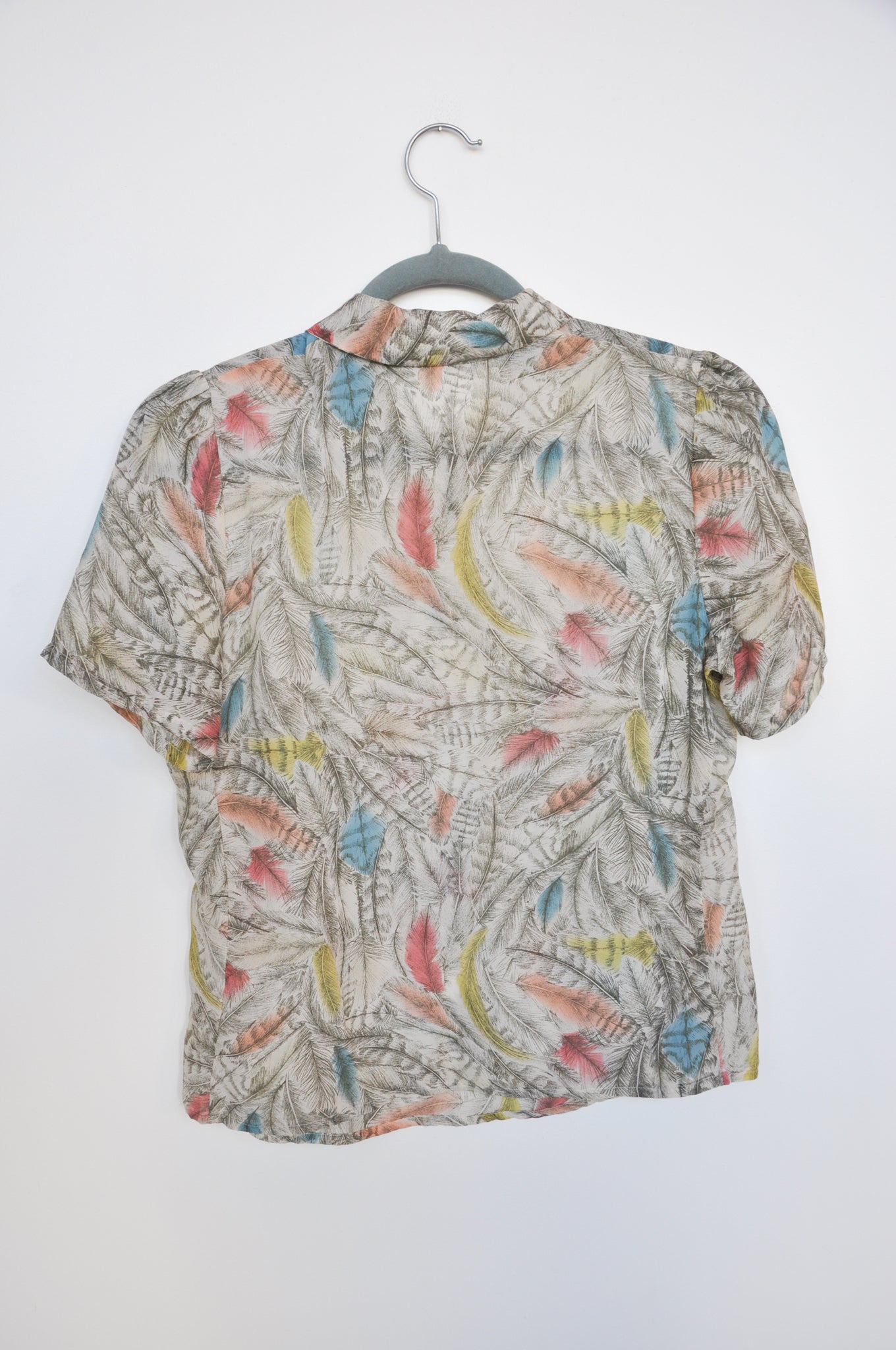 Maison Kitsune Silk Top - beige/green/blue/pink