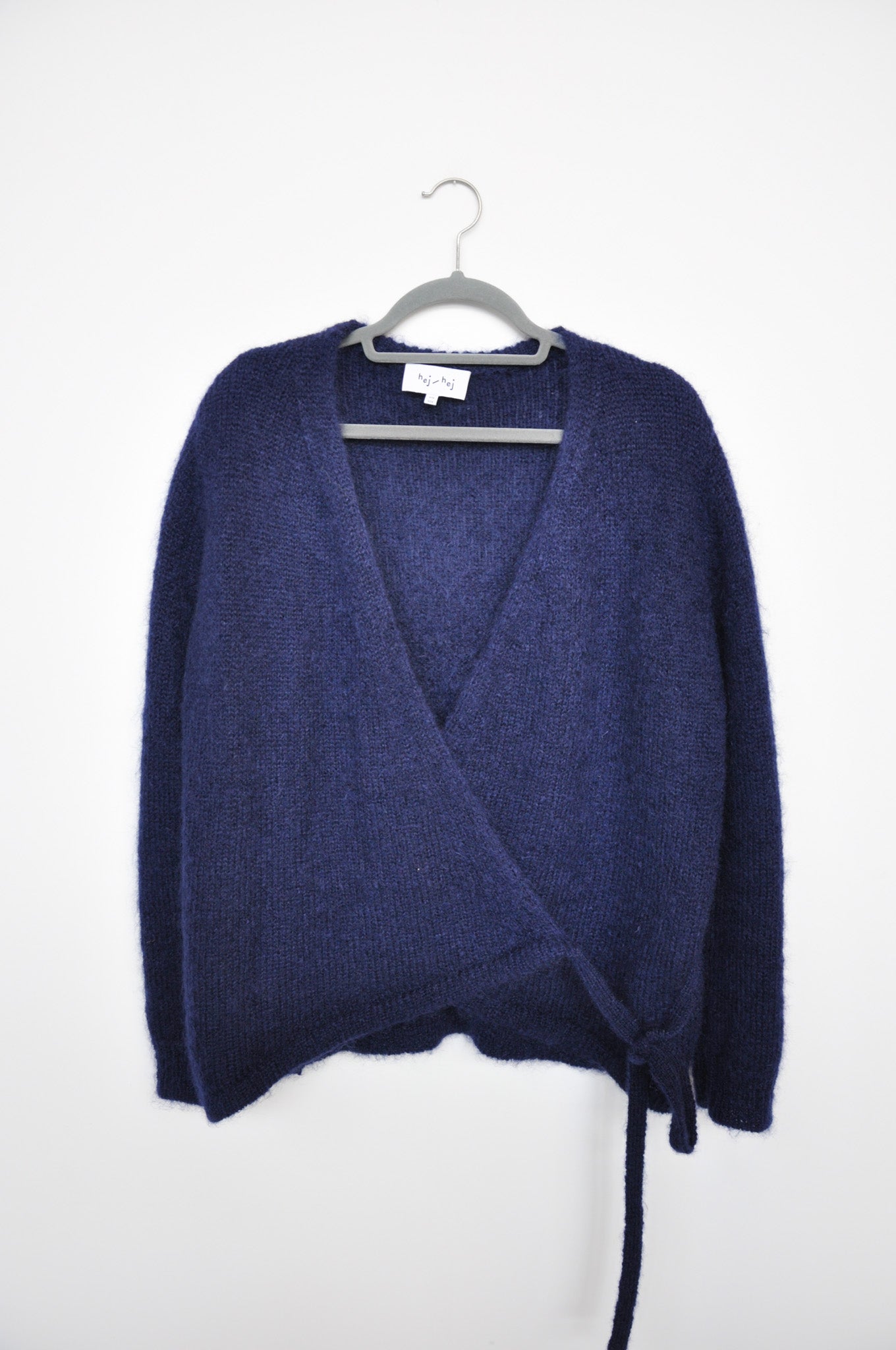 Hej-Hej Mohair Wrap Cardigan - Navy Blue