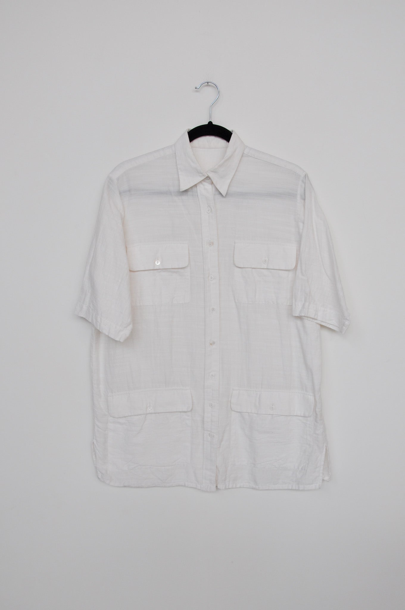 Wixxi Pocketed Slub Shirt - White