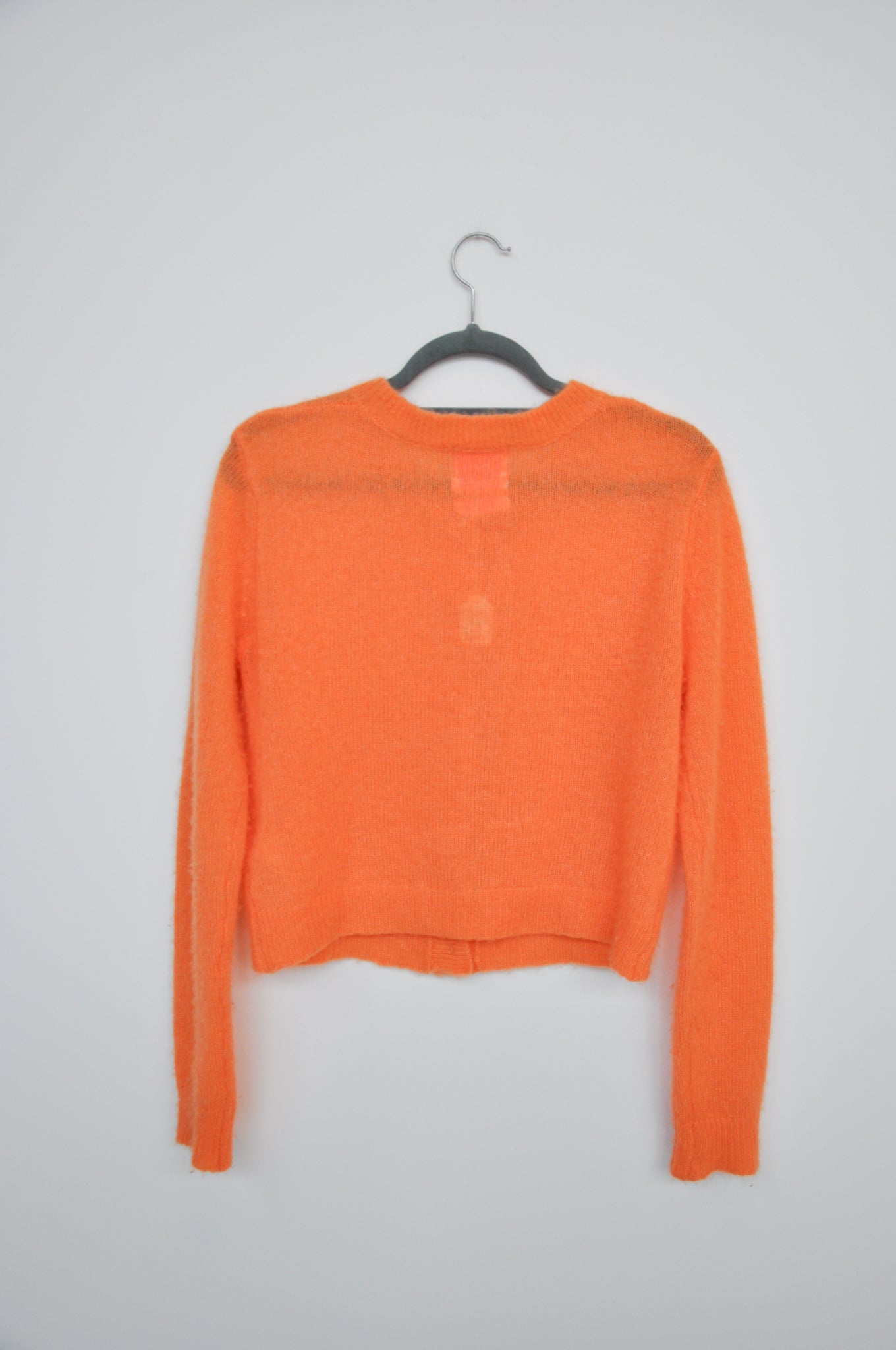 Crush Silk/ Cashmere Cardigan - Orange