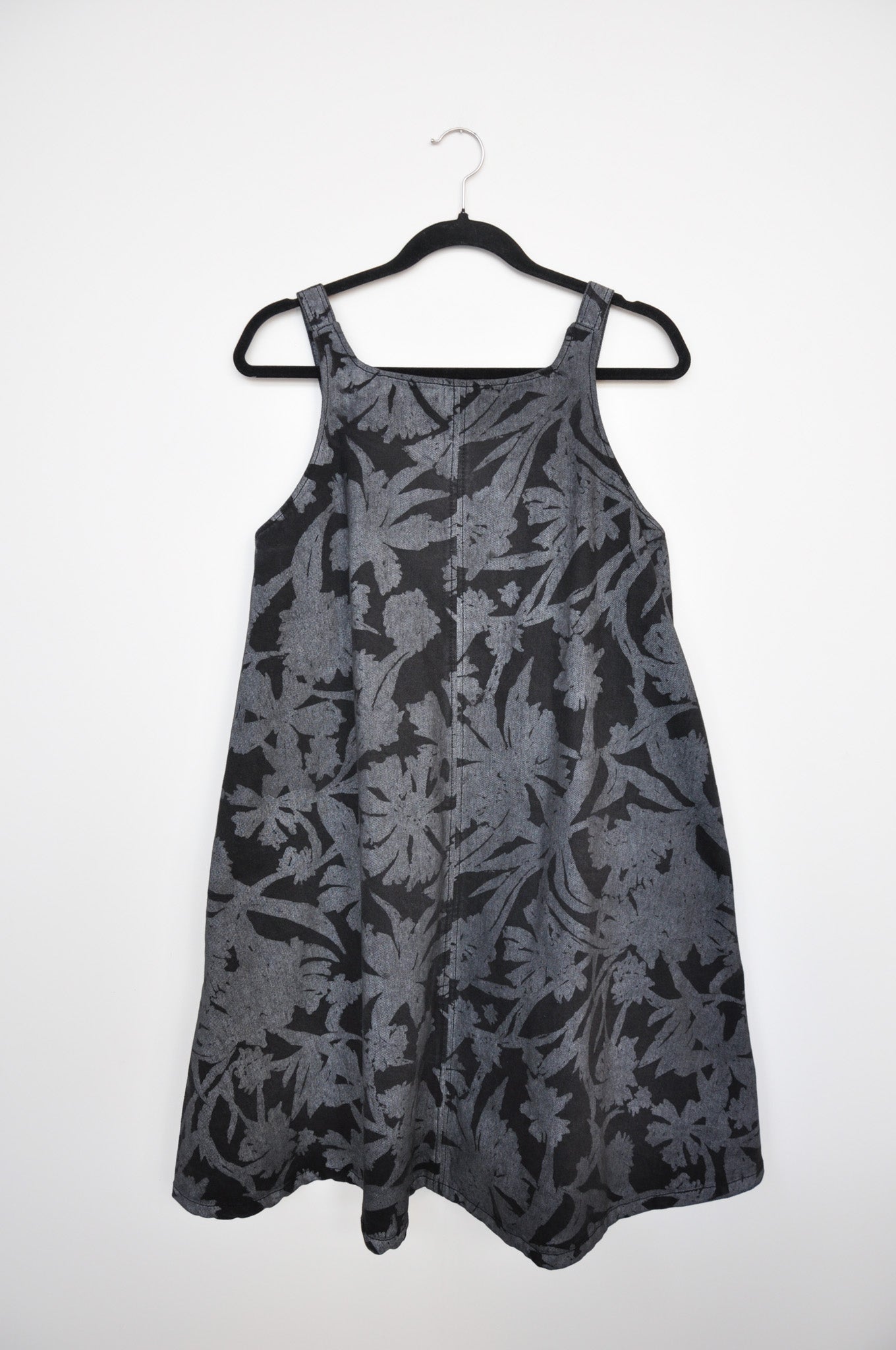 Kowtow Denim Pinafore Dress -  Black Floral